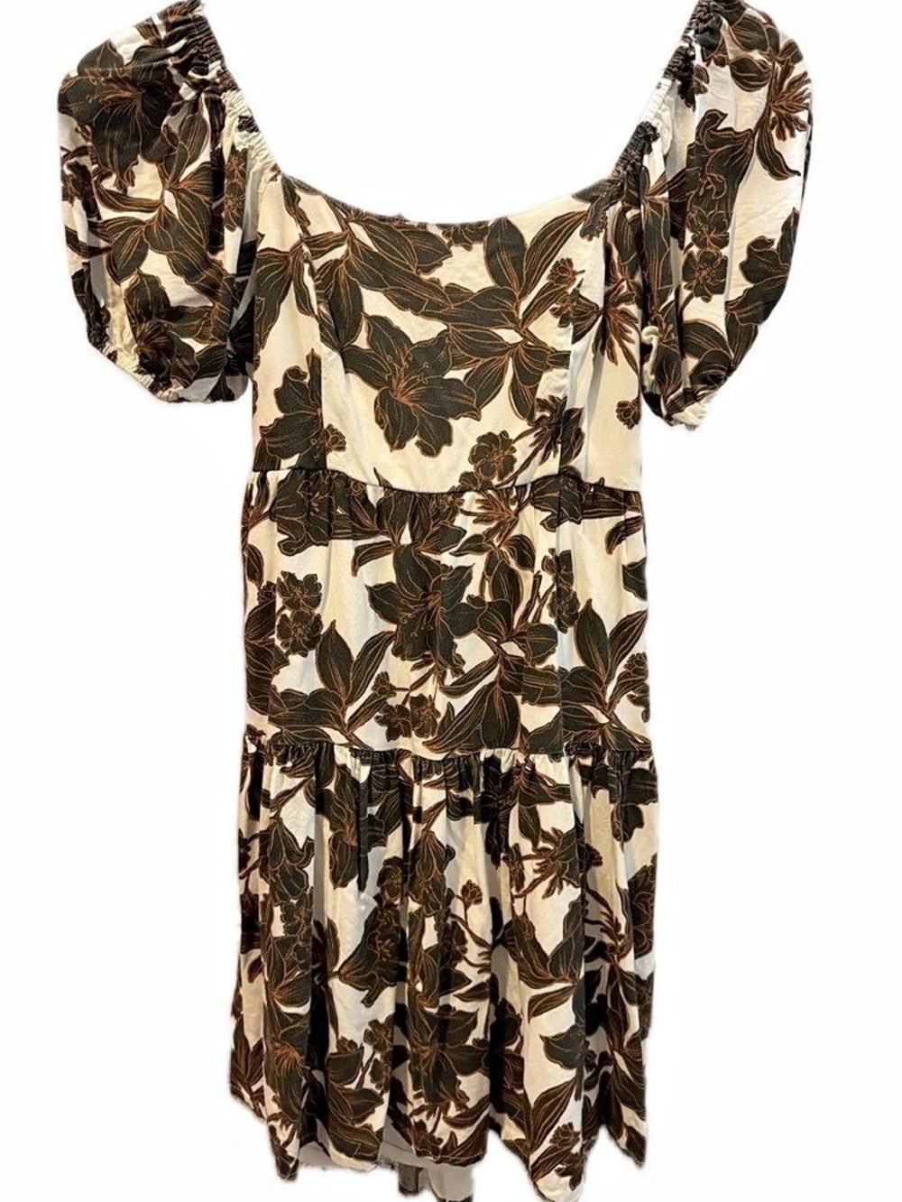 JOSPEH Floral Mini Dress Brown & Cream Size Small Like New